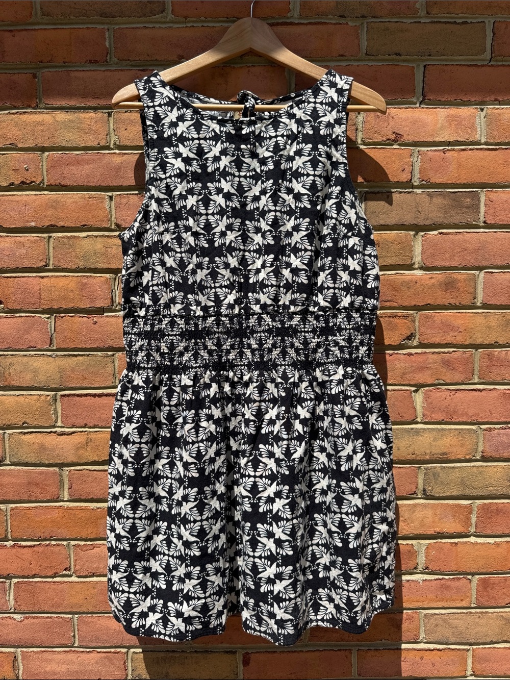 Sleeveless Black & White Floral Sundress